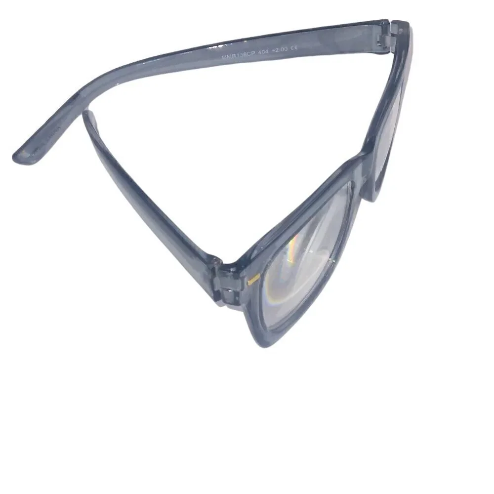 MARILYN MONROE WOMEN'S READING GLASSES +2.00 - SMOKEY GRAY RECTANGLE FRAME